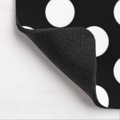 Tapis De Souris Point de polka blanc noir - Mousepad (Coin)