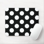 Tapis De Souris Point de polka blanc noir - Mousepad (Avec souris)