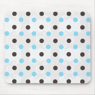 Tapis De Souris Point de polka Brown et bleu