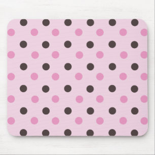 Tapis De Souris Point de polka Brown et rose