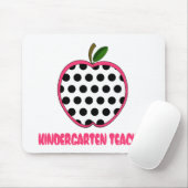 Tapis De Souris Point de polka d'institutrice gardienne Apple (Avec souris)