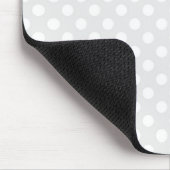 Tapis De Souris Point de polka gris-clair et blanc (Coin)
