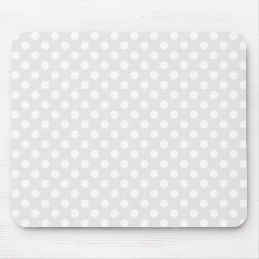 Tapis De Souris Point de polka gris-clair et blanc (Devant)