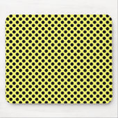 Tapis De Souris Point de polka jaune et noir Mousepad (Devant)