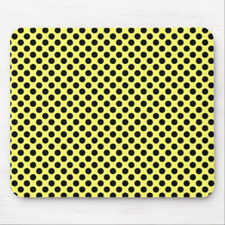 Tapis De Souris Point de polka jaune et noir Mousepad