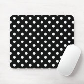 Tapis De Souris Point de polka noir et blanc (Avec souris)