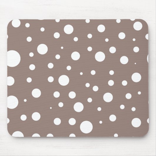 Tapis De Souris Point Polka Brown et blanc (Devant)