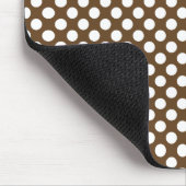 Tapis De Souris Point Polka Brown et blanc (Coin)