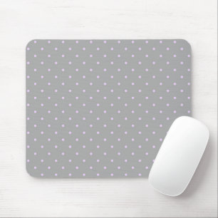 Tapis De Souris Point rose fond gris élégant pois pois en pointill