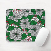 Tapis De Souris Pointe blanche, motif de Noël (Avec souris)