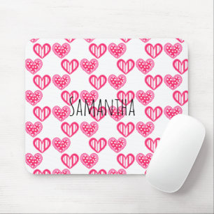 Tapis De Souris Pointe Polka Et Coeurs De Tirage