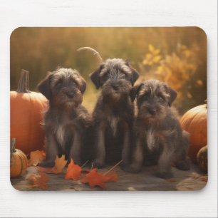 Tapis De Souris Pointeur à poils durs Griffon Puppy Automne