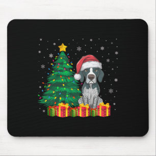 Tapis De Souris Pointeur anglais moche Santa Hat Les lumières de N