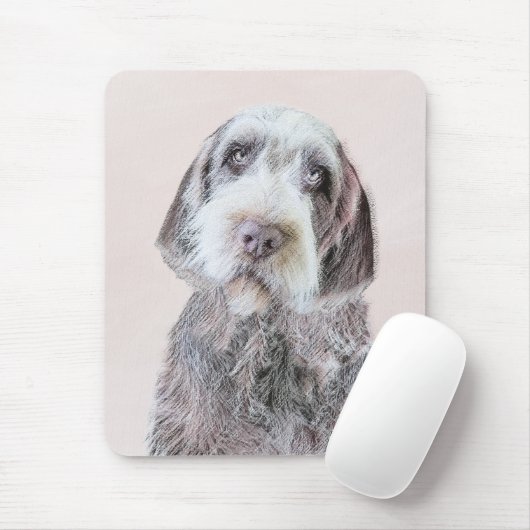 Tapis De Souris Pointing à poils durs Peinture Griffon - Art Chien (Avec souris)