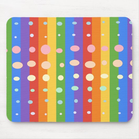 TAPIS DE SOURIS POINTS ARC-EN-CIEL RAYÉS (Devant)