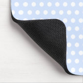 Tapis De Souris Points blancs sur du bleu bébé (Coin)