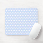Tapis De Souris Points blancs sur du bleu bébé (Avec souris)
