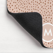 Tapis De Souris Points Brown Beige & Boho Terracotta Monogramme (Coin)