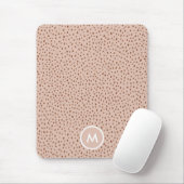 Tapis De Souris Points Brown Beige & Boho Terracotta Monogramme (Avec souris)
