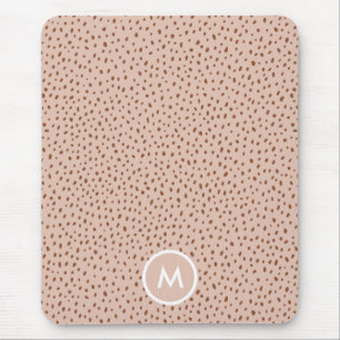 Tapis De Souris Points Brown Beige & Boho Terracotta Monogramme