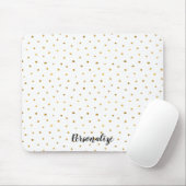 Tapis De Souris Points chics de blanc d'or (Avec souris)