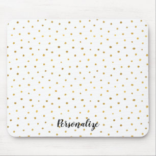 Tapis De Souris Points chics de blanc d'or