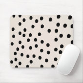 Tapis De Souris Points chics noirs et blancs Mousepad (Avec souris)