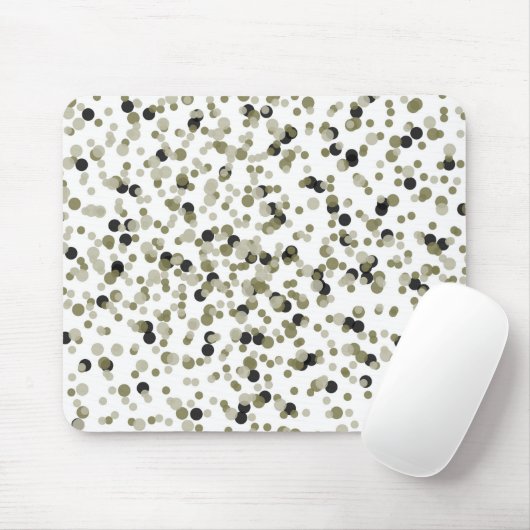 Tapis De Souris Points Confetti Noir Or (Avec souris)
