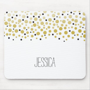 Tapis De Souris Points Confetti Or