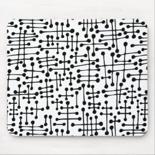 Tapis De Souris Points connectés - Noir sur blanc