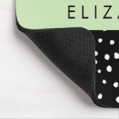 Tapis De Souris Points dalmatiens, Spots, Noir et Blanc, Votre nom (Coin)