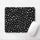 Tapis De Souris Points dalmatiens, Zones dalmatiennes, Noir et Bla (Avec souris)