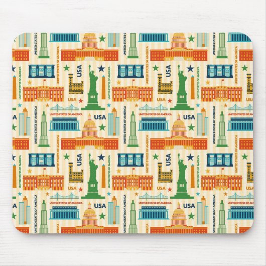 Tapis De Souris Points de repère des Etats-Unis d'Amérique (Devant)