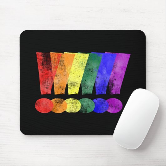 Tapis De Souris Points d'exclamation de fierté de LGBTQ (Avec souris)