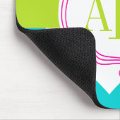 Tapis De Souris Points et Chevron de monogramme personnalisés (Coin)