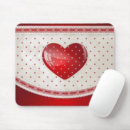 Tapis De Souris Points et coeurs (Avec souris)