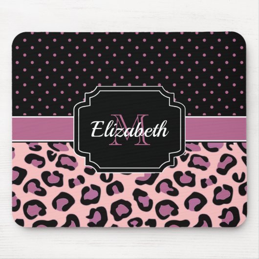 Tapis De Souris Points et Empreintes de léopard (Devant)
