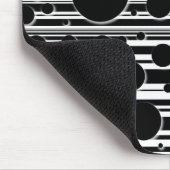 Tapis De Souris Points et rayures noirs et blancs (Coin)