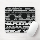 Tapis De Souris Points et rayures noirs et blancs (Avec souris)