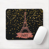 Tapis De Souris Points fascinants de confettis d'or rose de Paris (Avec souris)