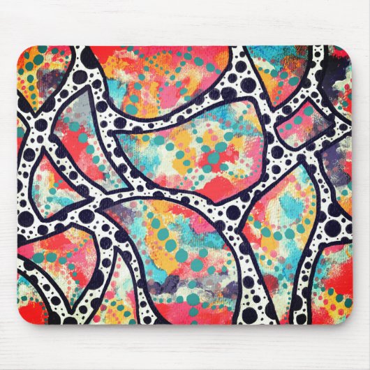 Tapis De Souris Points gais, points et lignes funky (Devant)