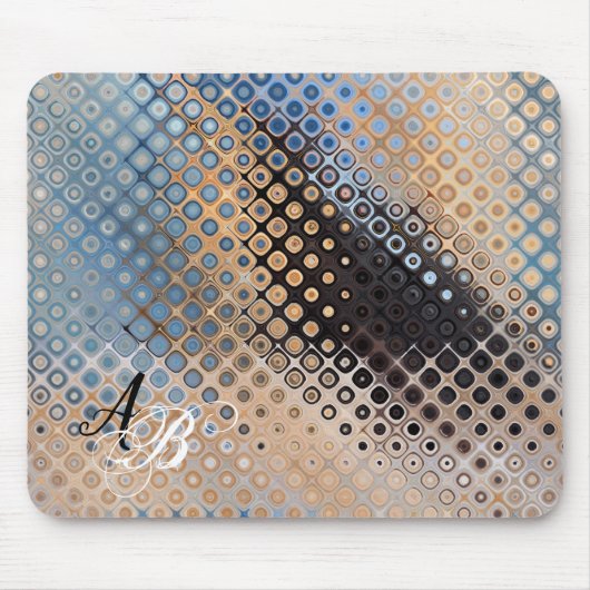 Tapis De Souris Points Monogrammes en verre d'art Abstrait (Devant)
