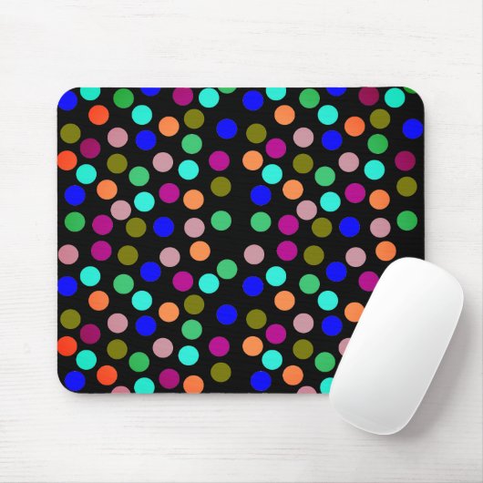 Tapis de souris points multicolores (Avec souris)