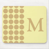 Tapis De Souris Points neutres en crème putty avec monogramme (Devant)