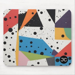 Tapis De Souris Points noirs en papier collage
