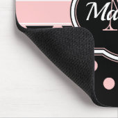 Tapis De Souris Points noirs et roses (Coin)