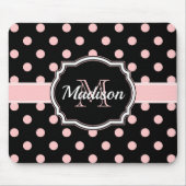 Tapis De Souris Points noirs et roses (Devant)