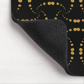Tapis De Souris Points polka dorés sur fond noir (Coin)