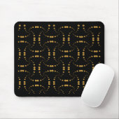 Tapis De Souris Points polka dorés sur fond noir (Avec souris)