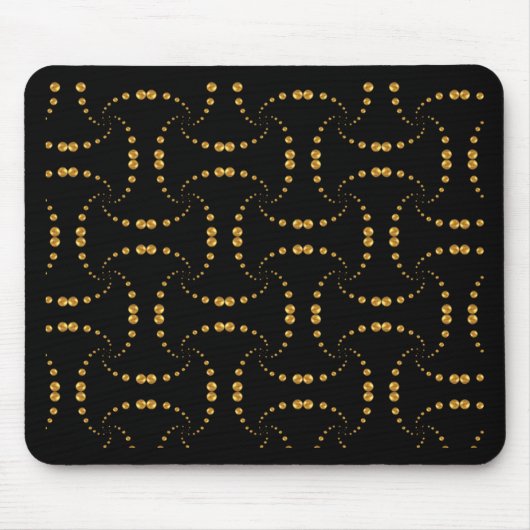 Tapis De Souris Points polka dorés sur fond noir (Devant)